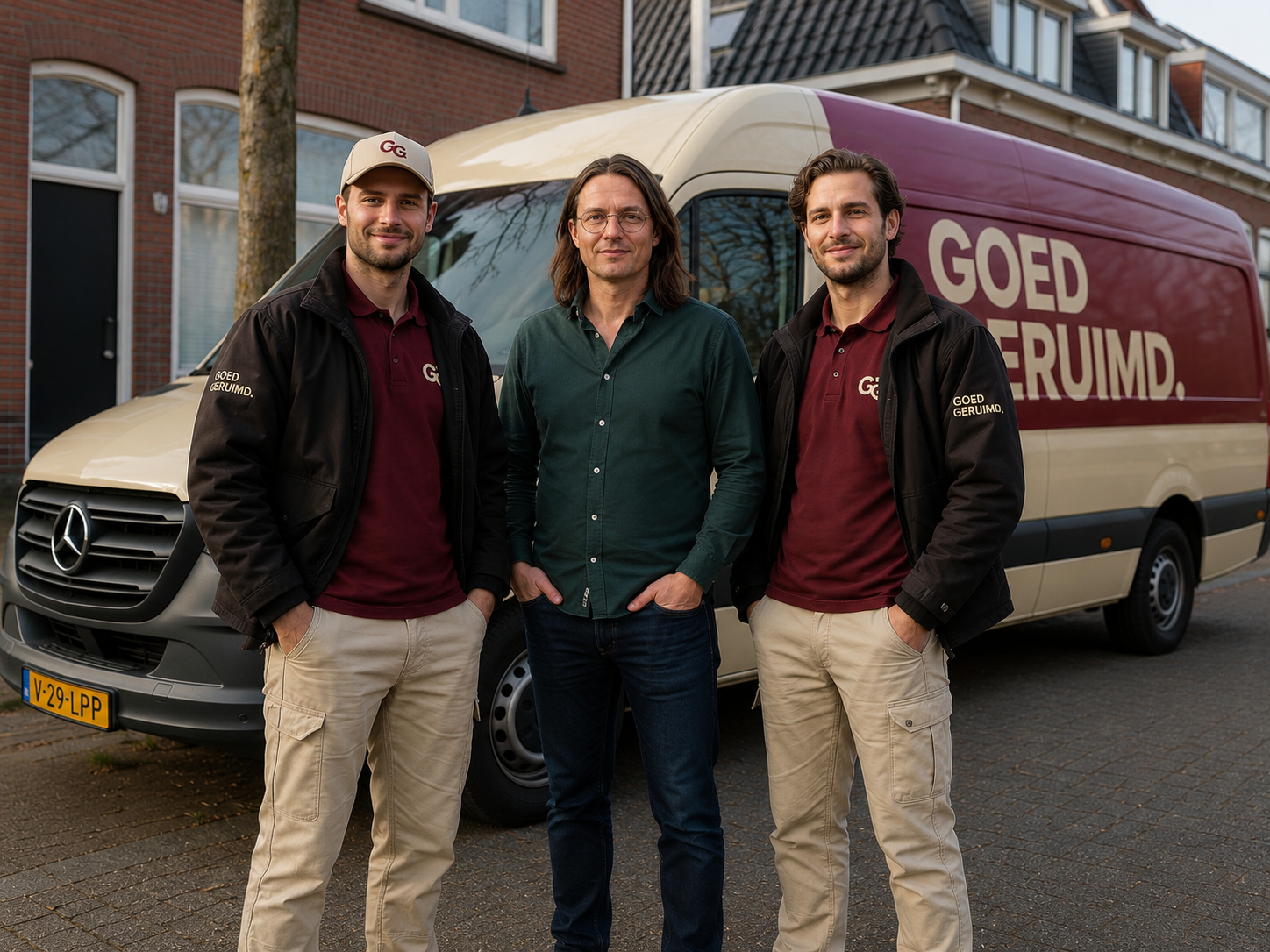 Jochem, Jeffrey en Stephan van Goed Geruimd voor twee bedrijfsbussen